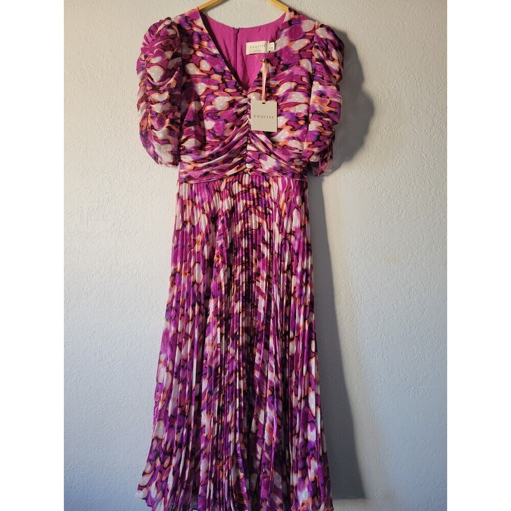 EXQUISE Anthropologie Seersucker Shift dress Floral Size S - Picture 5 of 13